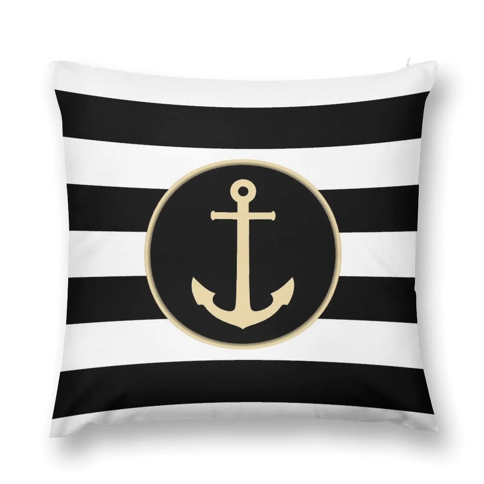 

Anchor On Black And White Stripes Throw Pillow Pillow Covers Decorative pillow cover christmas Cushion Cover For Sofa