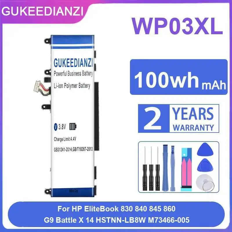 

Laptop Battery WP03XL 100Wh For HP Elitebook 830 840 845 860 G9 Battle X 14 Hstnn-LB8W M73466-005