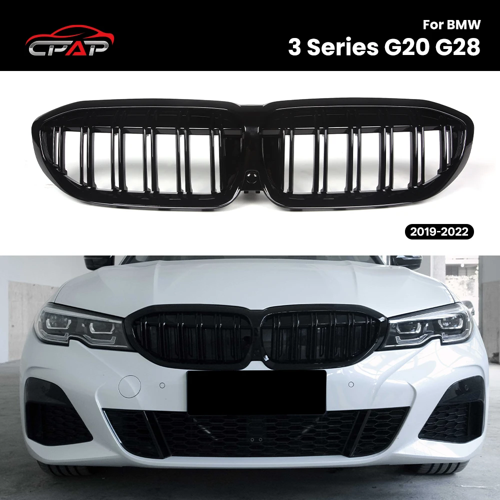 

Front Grills Kidney Bumper Grille Hood ABS Auto Replacement Accessories For BMW 3 Series G20 G28 2019-2022 Gloss Black