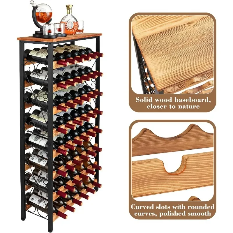 Sonyabecca-Autoportante Garrafa De Vinho Organizador Prateleira, Wobble-Free Camada, Wine Display, Storage Stand for Kitchen Pantry