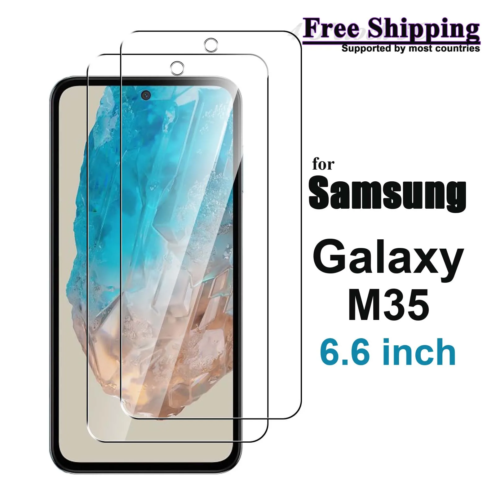 

For Samsung Galaxy M35 6.6 inch Screen Protector Tempered Glass Crystal Mica 9H Protective HD Clear Transparent Anti Scratch