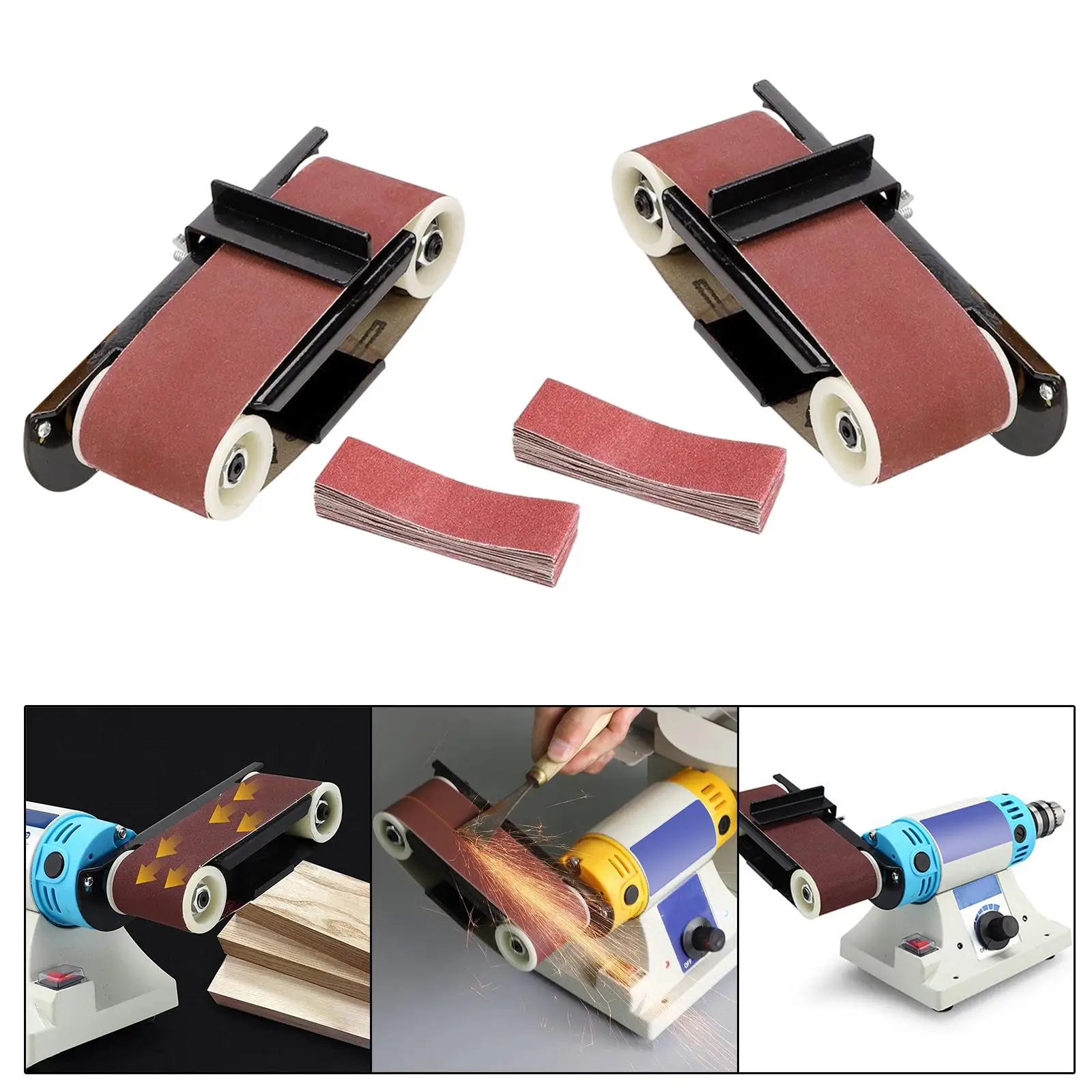 Polishing Machine, Abrasive Belt Head with Sanding Belts, Multifunctional
