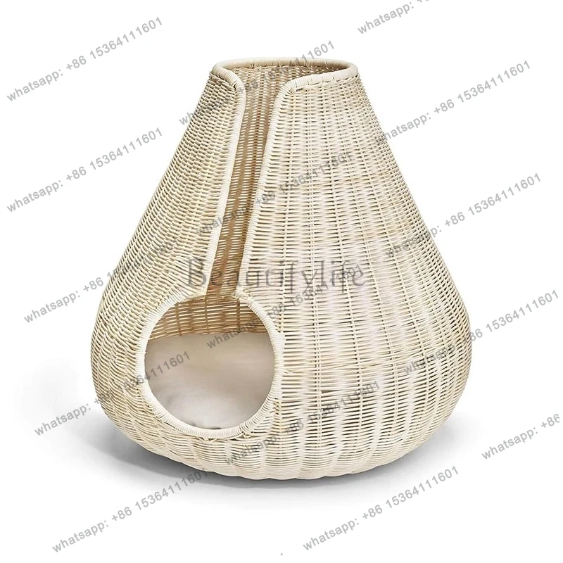 rattan cat nest universal in all seasons, warm in summer, closed cat bed, pet products can be dismantled and washed