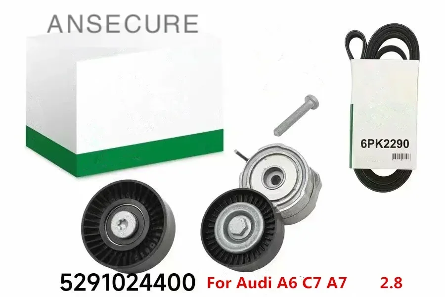 

2.8 6PK2290 Engine Alternator Belt and Belt Tensioner Damper For Audi A6 S6 C7 Avant A7 Sportback 2011-2018 06E903137AA 133R