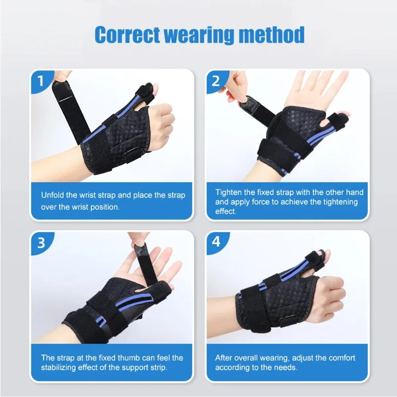 2pcs Adjustable Thumb Wrist Support Brace, Breathable Thumb Spica Splint for Carpal Tunnel,Universal Left & Right Hand
