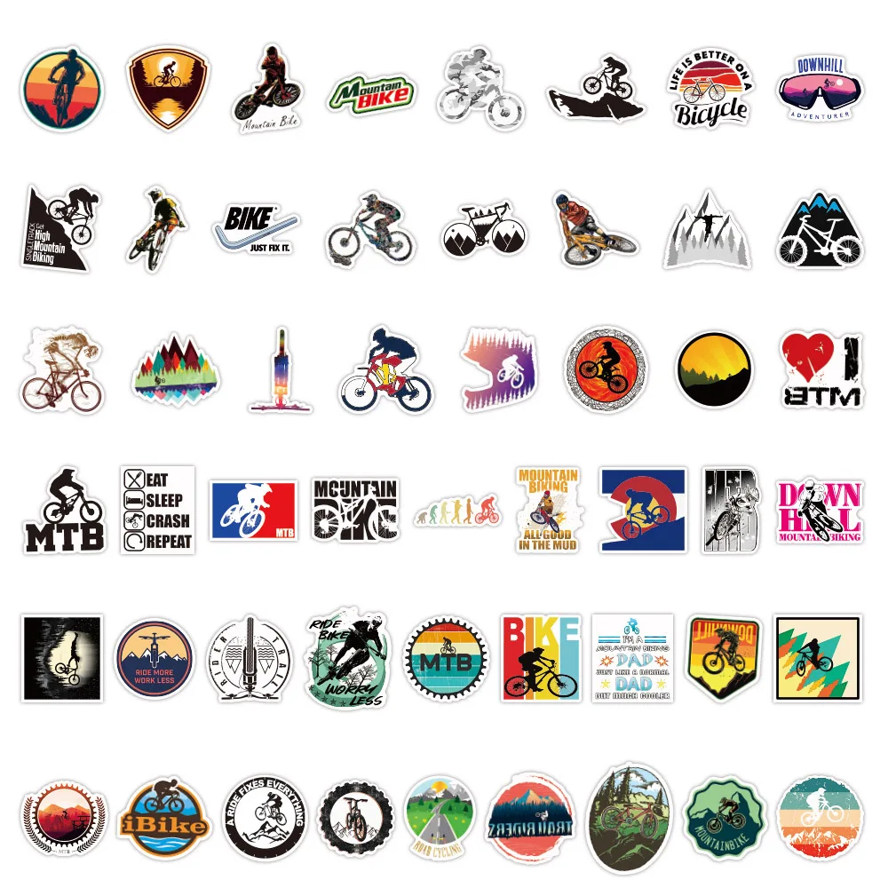 10/30/50PCS MTB Mountain Bicycle Waterproof Stickers Skateboard Laptop Motorcycle Luggage Bike Car Cool Graffiti Sticker Decals