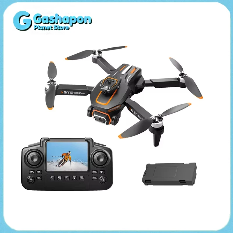 

Gt5 FPV Дрон с экраном Пульт дистанционного управления Двойная камера Бесщеточный двигатель Предотвращение препятствий Стабильный Hover Радиоуправляемый самолет для взрослых