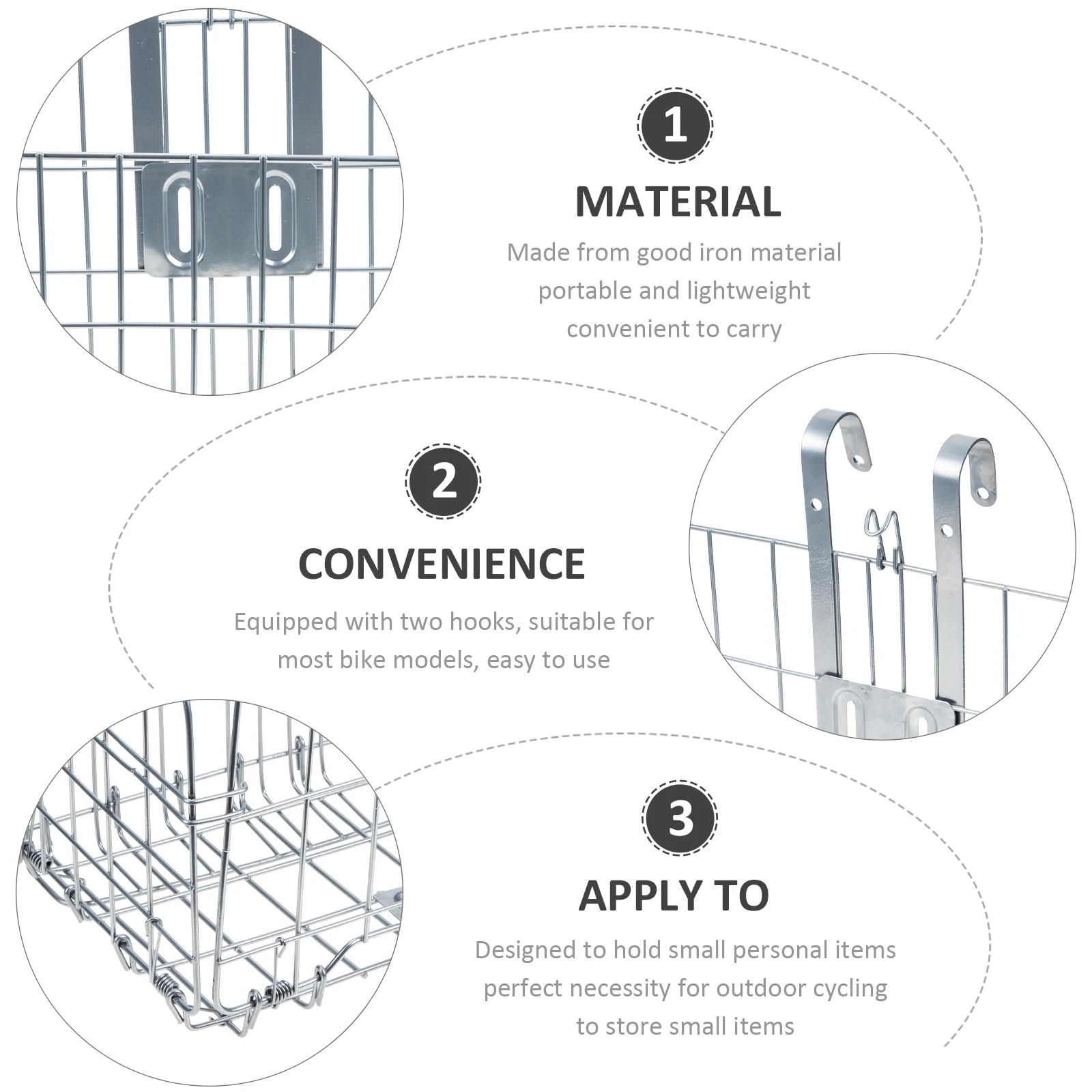 

Front Bike Bike Basket Fast Release Hanging Design For Cycling Storage Container Lightweight Durable Folding