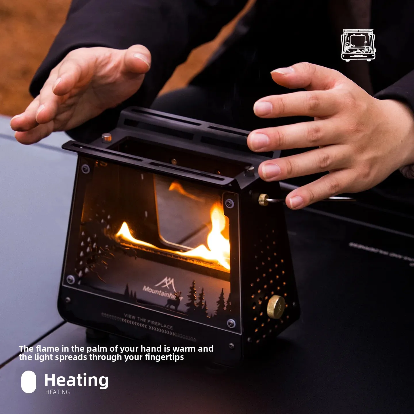 

MOUNTAINHIKER New Small Piano Stove Outdoor Camping Portable Fire Burning Platform 201 Stainless Steel Mini Fire Heater Stove