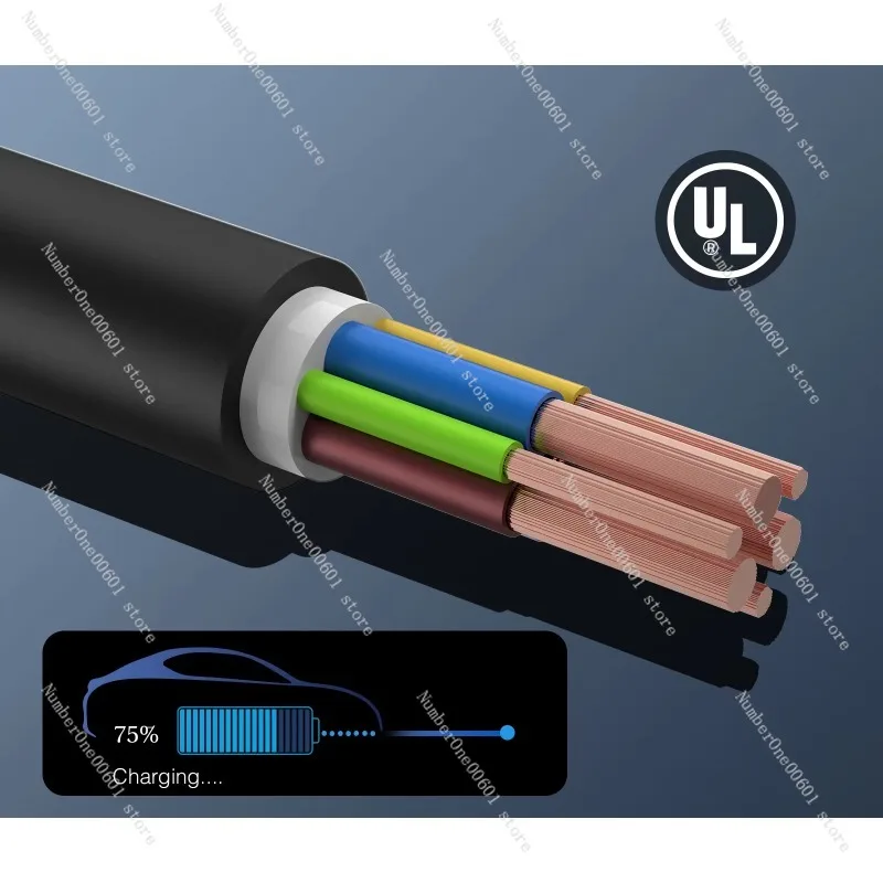 GOODLINK Type2 To Type2 EV Charging Cable Model 3 Single Phase 32a 7kw New Energy Vehicle Parts