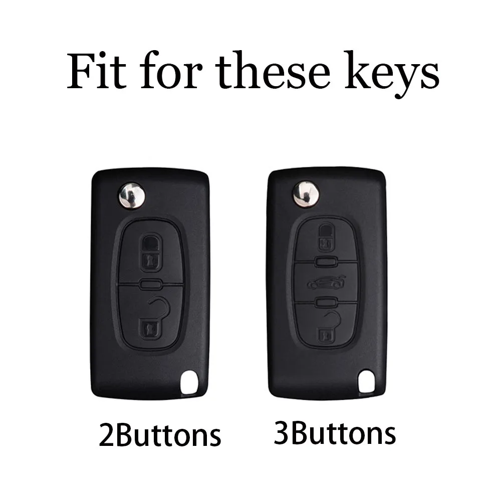 ABS Carbon 2 3 Buttons Key Case Cover for Peugeot Partner Tepee 207 307 308 407 for Citroen C-Crosser C3 C4 Picasso Berlingo