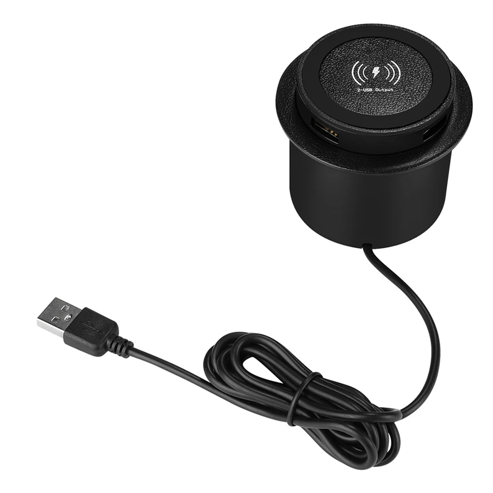 DIGITALBUY 10W Fast Wireless Charger -Up Desktop Embedded Fast Wireless Charger with USB Port Universal for Smartphone