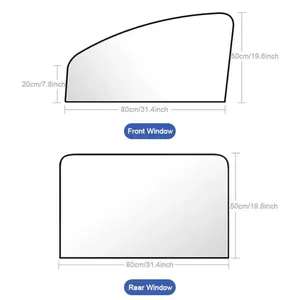 2 PCs Seitenfenster des Auto-Sybar-Sybar-Vorhänge Privatsphäre Reflexion UV Anti Gloss UV Block Para-Sol für Vorder-/Heckfenster 8 Hauptverkäufe sicher leiden Fenster - №6