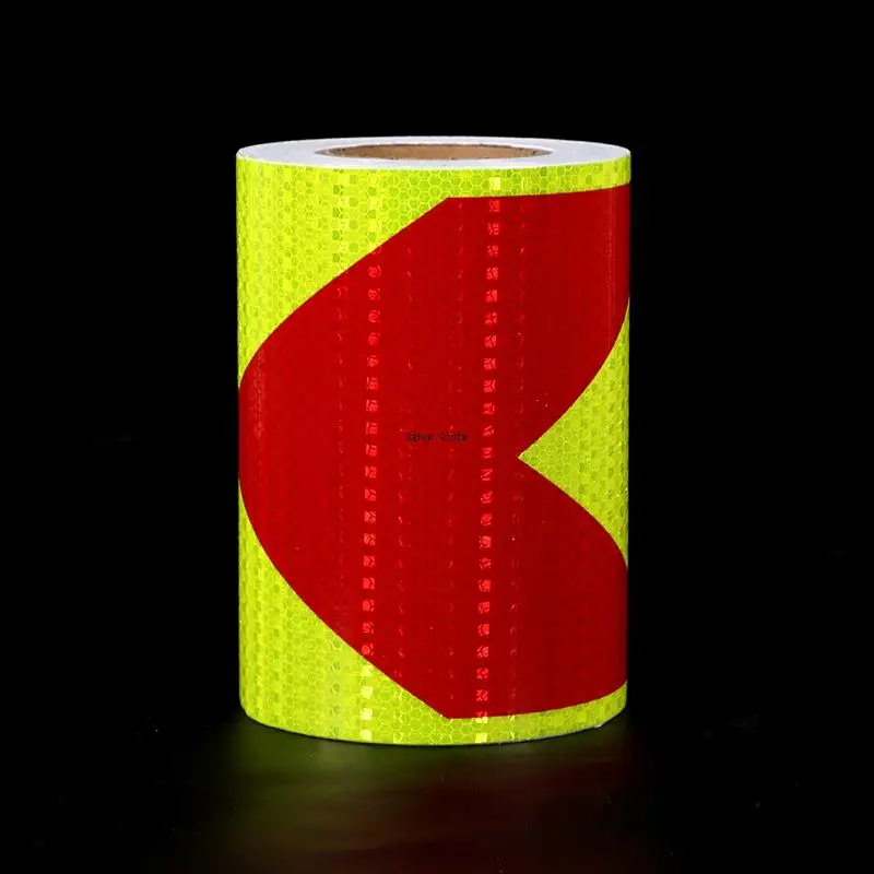 20cmx5m Arrow Reflective Tapes Fluorescent Red Adhesive Stickers Waterproof Warning Safety Reflection Film Reflectors For Things