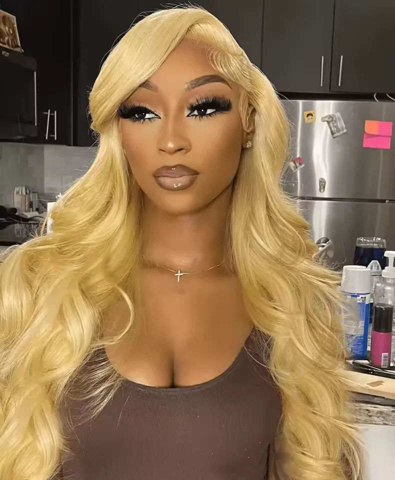 613 الجسم Wave13x6 شفاف HD الدانتيل شعر مستعار أمامي شعر الإنسان 200 الكثافة العسل شقراء قبل قطعها 13x4 الدانتيل الباروكات الأمامية للنساء #1