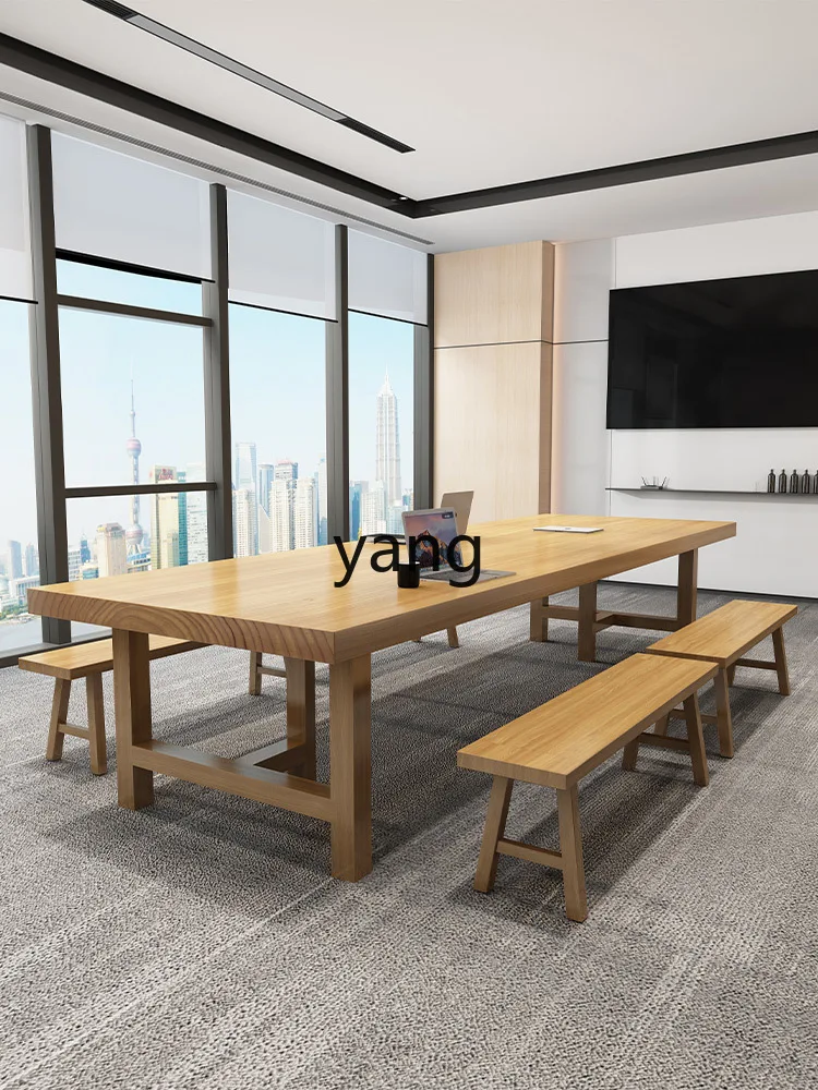 LH الخشب الطبيعي الخفيف الفاخر الراقية طاولة طويلة تدريب الأعمال التفاوض مكتب العمل الكبير #5