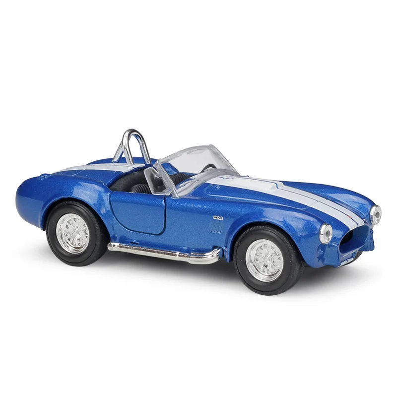 1/36 ford shelby cobra 427 s/c modelo de carro de brinquedo retrô bem veículo fundido em miniatura puxar para trás coleção clássica presente para crianças