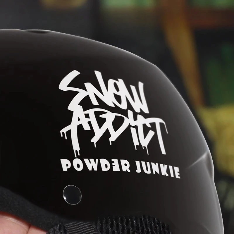 

1 шт., наклейки на мотоцикл SNOW ADDICT POWER JUNKIE, водонепроницаемые для мотоцикла, топливный бак, лыжные шлемы, сноуборд, прочные виниловые наклейки