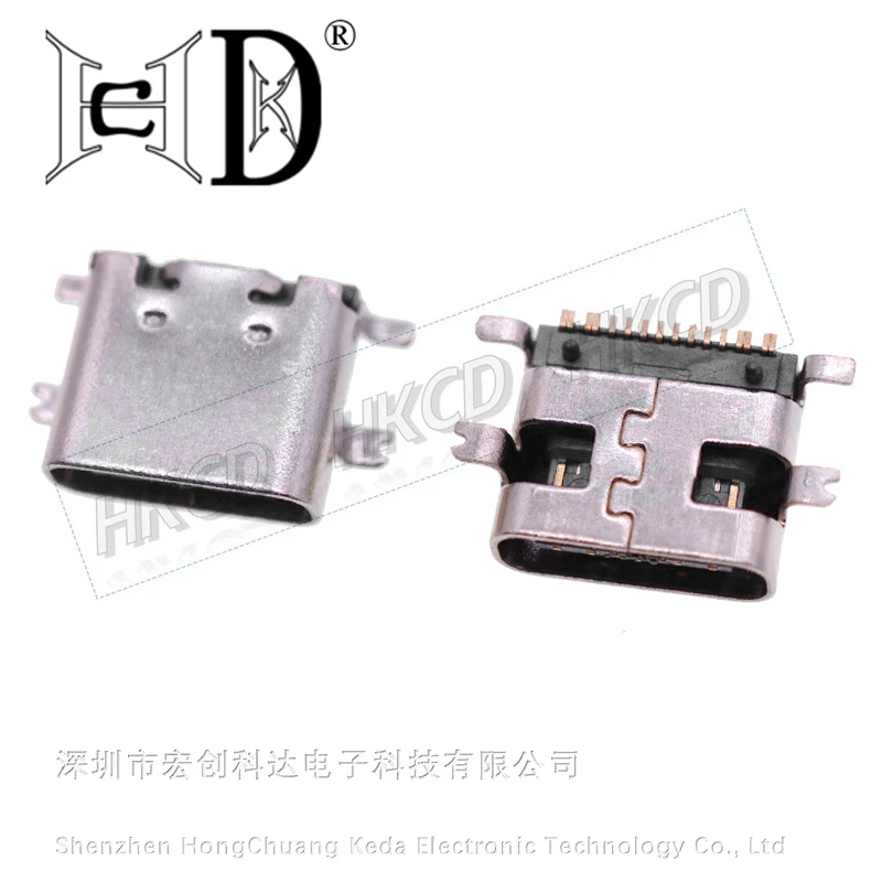 

5PCS SMT USB 3.1 Type-C 16pin female connector For Mobile Phone Charging port Charging Socket Tow feet plug