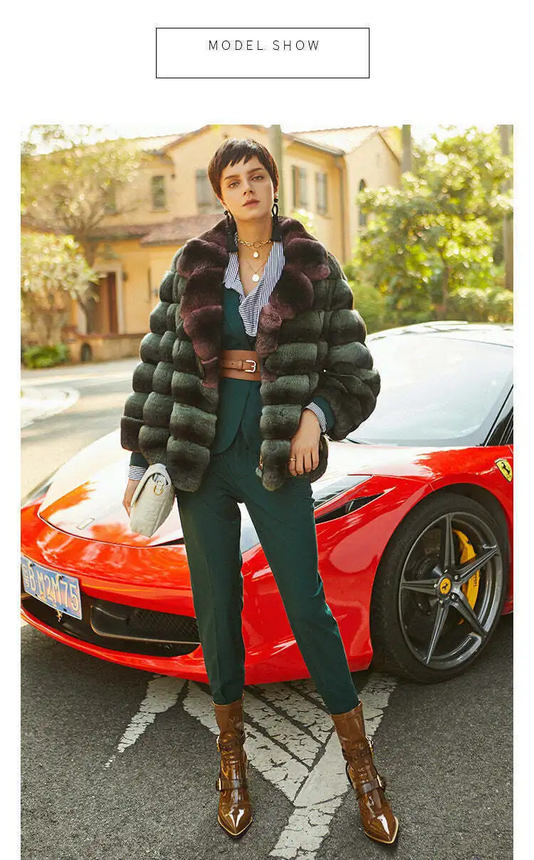 Nuevo abrigo de piel de conejo Rex auténtica de lujo para mujer, Chaqueta corta elegante de Chinchilla para invierno, prendas de vestir gruesas y cálidas de piel Natural para mujer