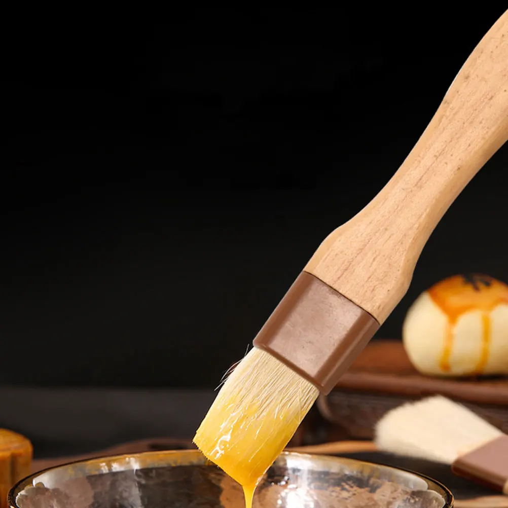 

2Pcs BBQ Brush Oil Kitchen Basting Cooking Pastry Baking Grill Food Grade High Temp Resistance Easy Clean Smooth Surface