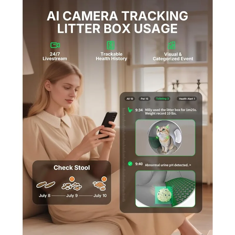 PETKIT AI-Camera Self Cleaning Cat Litter Box Large Opening 210° Wide Angle Lens Cat Facial Recognition 2026 Purobot Max Pro 2