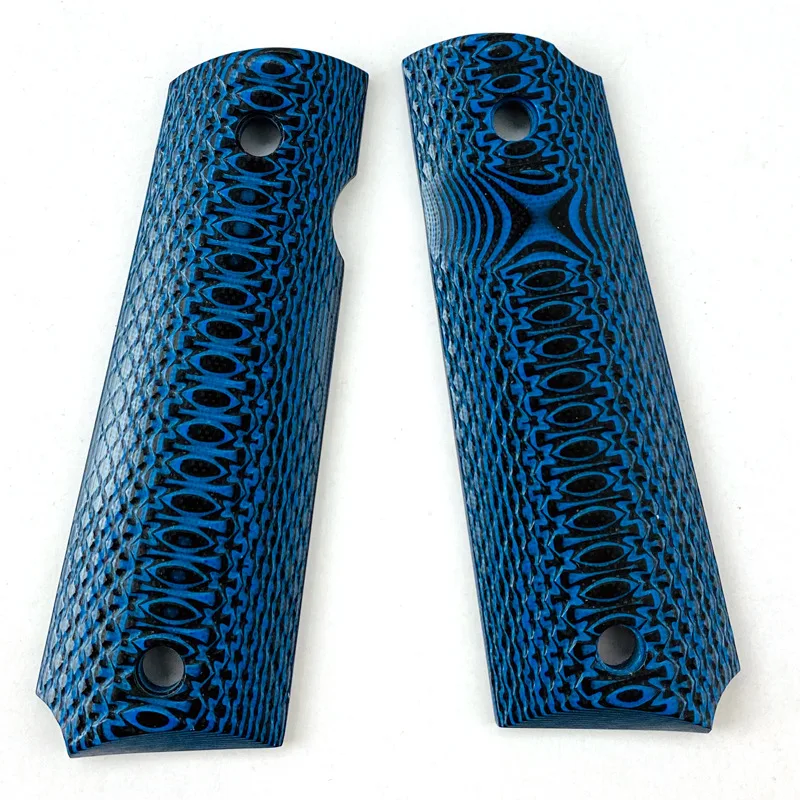 G10 Blue Textured Non-Slip Patches Handle for 1911 Model Full Size,  Grips for, Tactics Accessories Scales Parts, 1 Pair