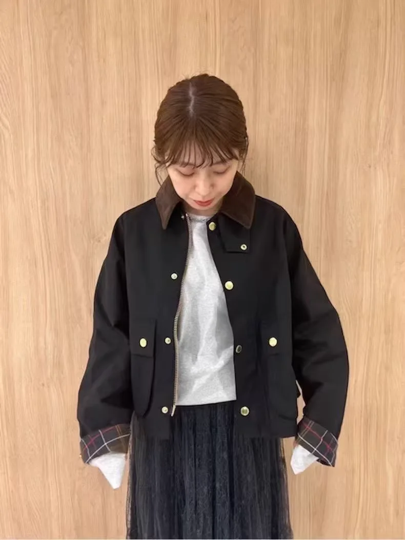 เสื้อแจ็คเก็ตสั้นแบบไม่เคลือบแว็กซ์สำหรับล่าสัตว์ในฤดูใบไม้ร่วงและฤดูหนาวของ B@r Cooperation