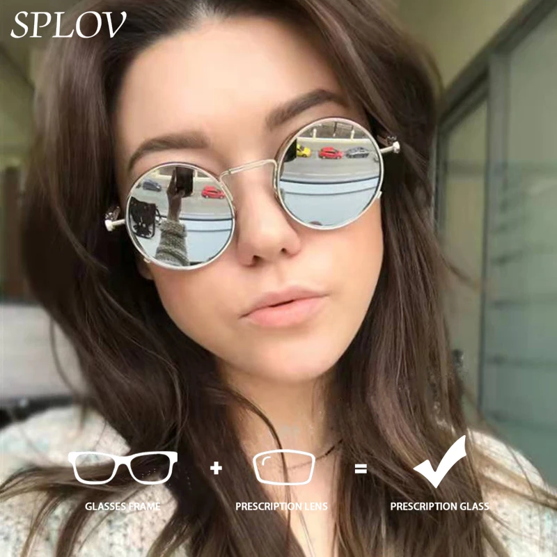 

SPLOV Women's Prescription Sunglasses Retro Metal Frame Professional Customized Prescription Lens prescription sunglasses