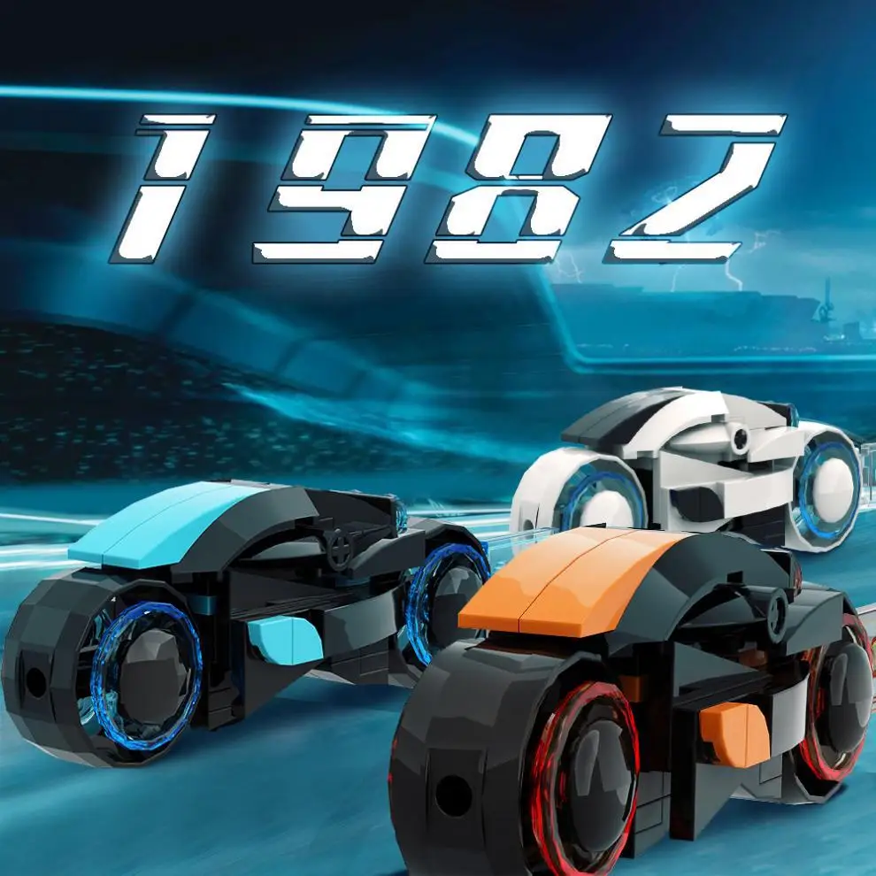 

Movie Series: Electronic Battle - Glow-in-the-Dark Motorcycle MOC Building Blocks Toy - Building Set for Adults and Children