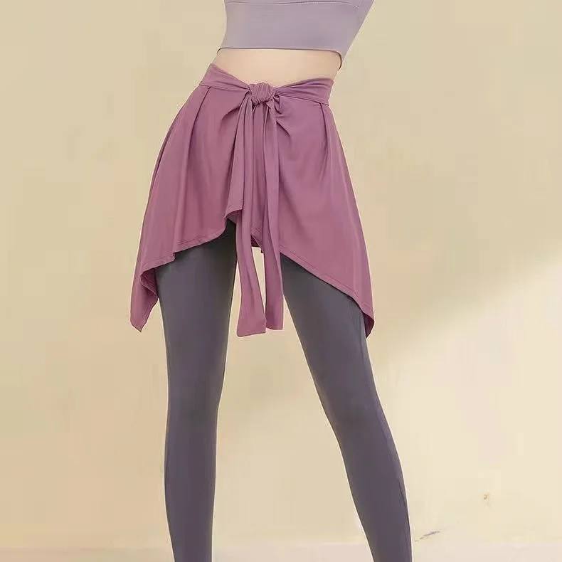 

Women's Yoga Pants ark Bite Sweatirt Bot Covering Skirt mid Waist Irregular Hemline Polyester Elastic Fiber Blend