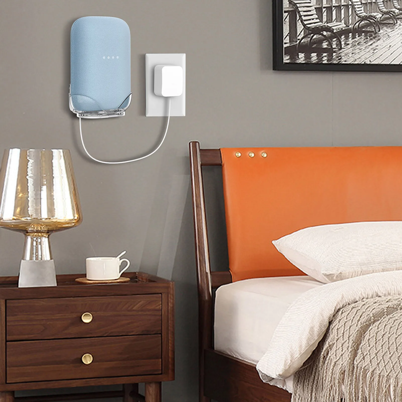 ل GoogleNest الصوت جدار جبل حامل واضح سطح المكتب قوس للمنزل الذكي المتكلم عش الصوت توفير المساحة جدار جبل حامل