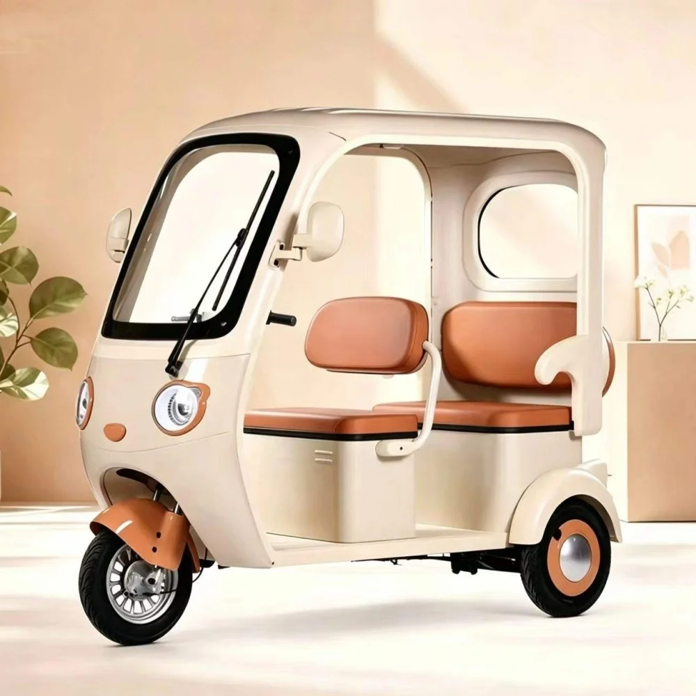 Leisure electric three wheel vehicle, low rolling resistance tire, save power, adult daily commuting battery trike