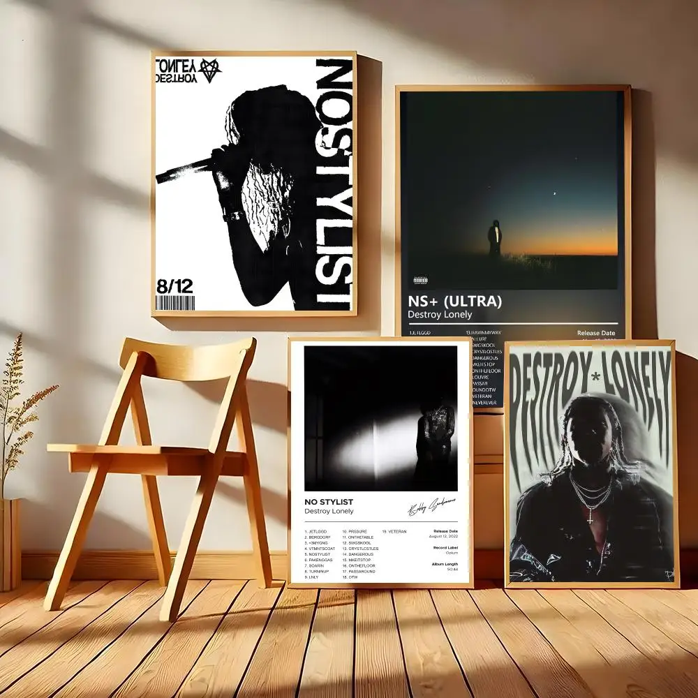 Pop Hip Hop Rapper Destroy Lonely Poster Matte Self-Adhesive Wall Art Print Living Room Bedroom Home Decor
