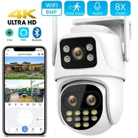 9MP Outdoor WiFi Camera Dual Screen Dual Lens Ai Automatic Tracking Color Night Vision 6MP Security Video Camera Monitoring CCTV