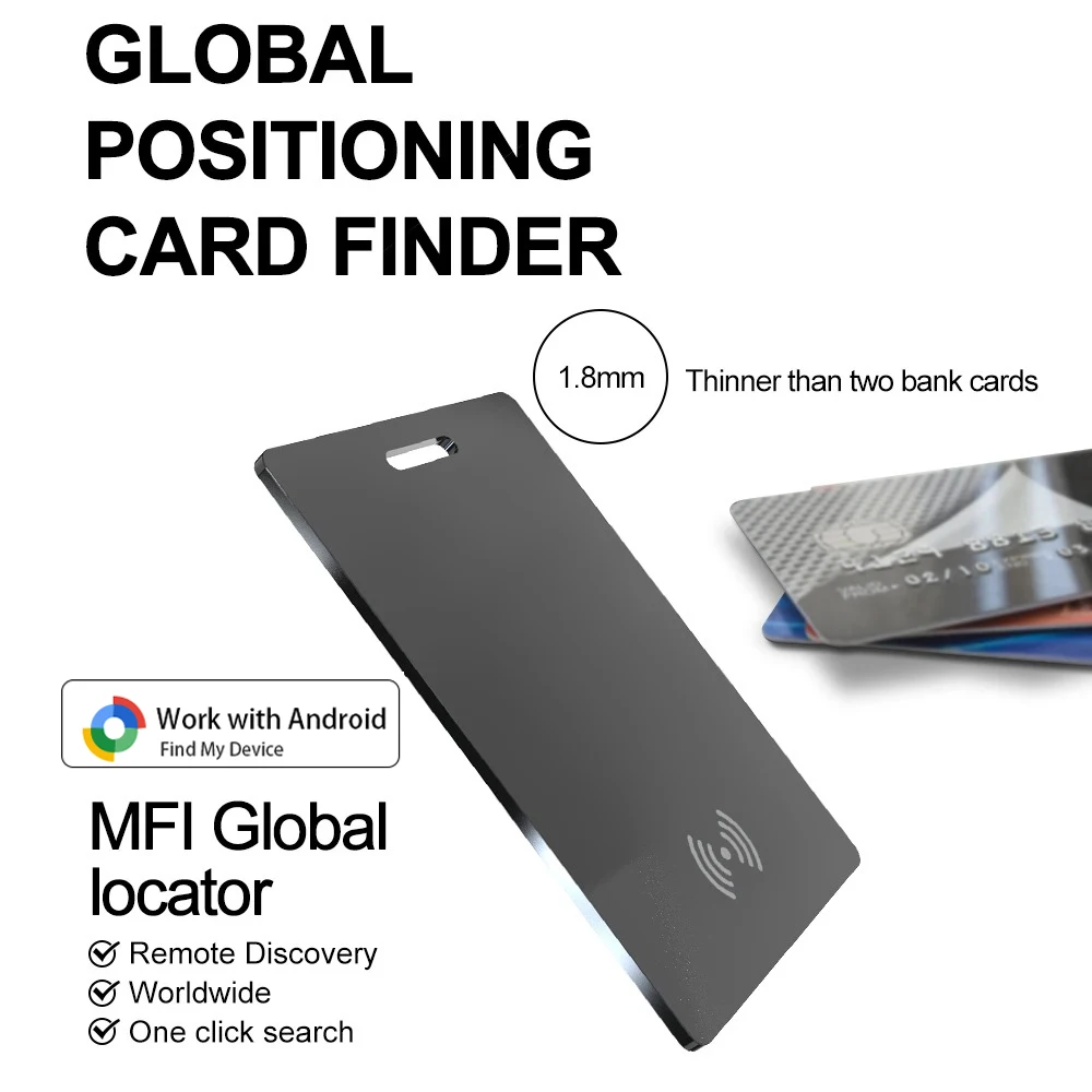Wallet Anti-loss Card Ultra-thin Smart Finder Card with Google Bluetooth Anti-Lost Reminder Device For Android Wireless Charge