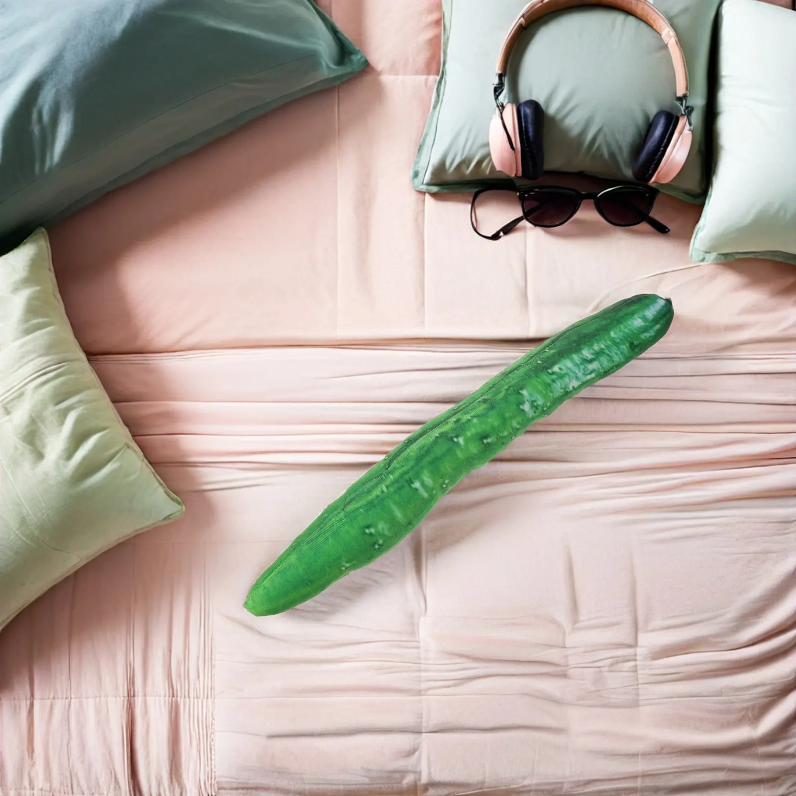 Simulation Cucumber Soft Pickle Pillow 70Cm Lumbar Back Cushion Funny Cartoon Food Pillow Decorative Snuggle Cushion for Kids