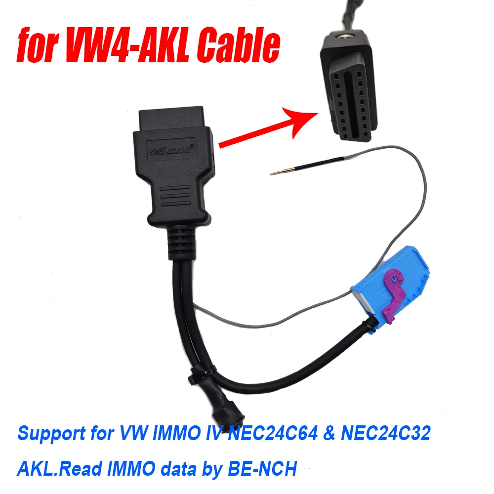 OBDSTAR for VW4-AKL Cable For VW IMMO IV NEC24C64 & NEC24C32 All Keys Lost for X300 Classic G3/ X300 DP Plus/ X300 Pro4