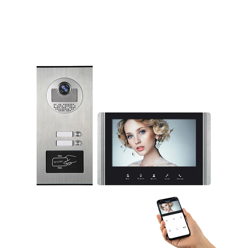 High Quality 2 Unit Apartment Visual Intercom Smart Doorbell Wire 7inch Monitor WiFi Tuya Video Intercom Video Door Phone