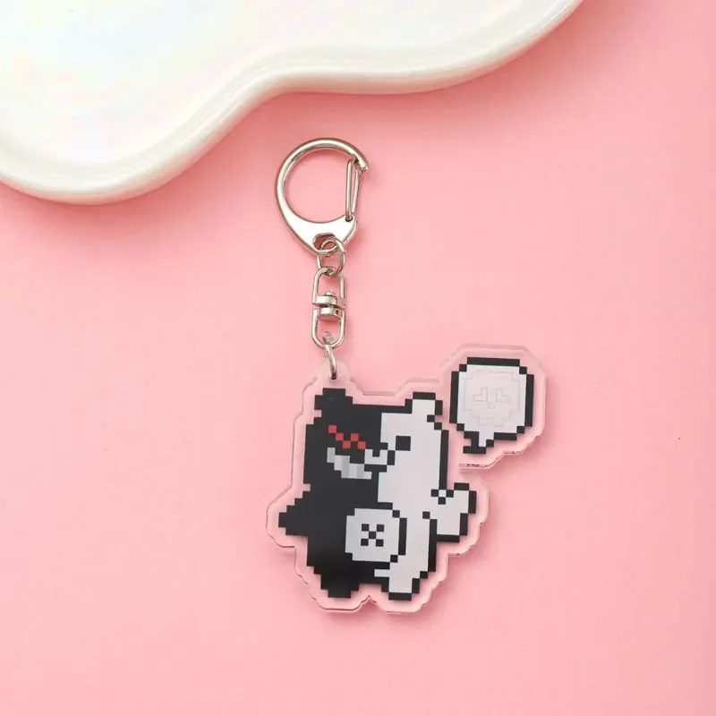 Anime Danganronpa Acrylic keychain accessaries Cartoon funny Bag Pendant cute creative charm Car Keyring Friends Fans Gifts