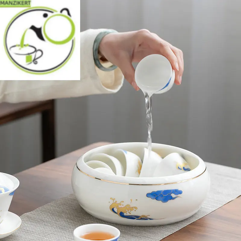 

Ceramic Tea Basin Extra Large Household Ceramic Whiteware Writing-Brush Washer Tea Set Accessories Wash Tea Bowl Tea Set Siteel