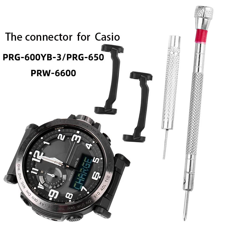 Watch accessories for Casio PRG-600/PRW-6600 strap connector Plastic Adapter Black PROTREK Converter Watch accessories With tool