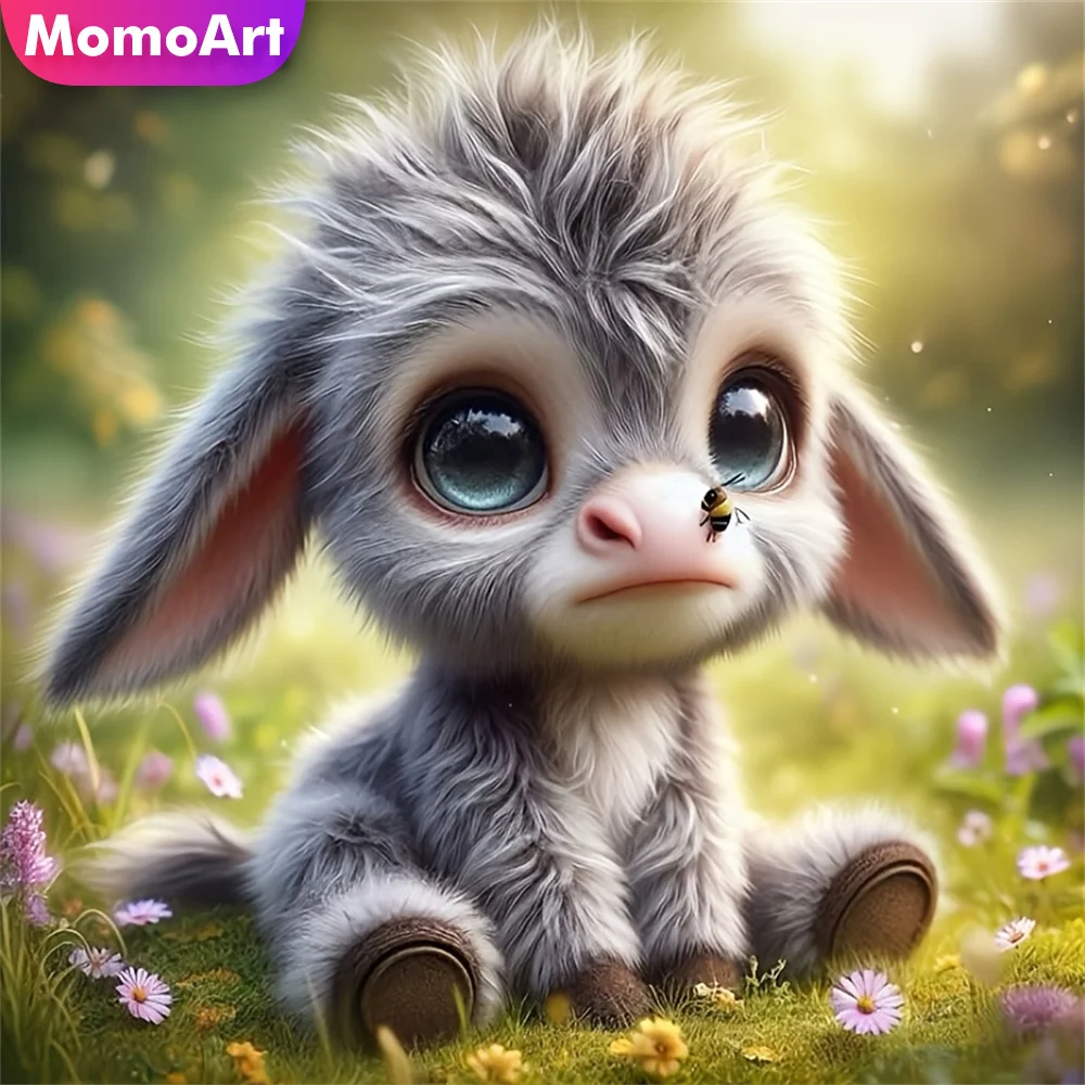 

Алмазная вышивка Momoart 5D DIY: Картина с изображением осла, новинка, полный набор квадратных/круглых страз, мозаика, мультяшный стиль, подарок для детей