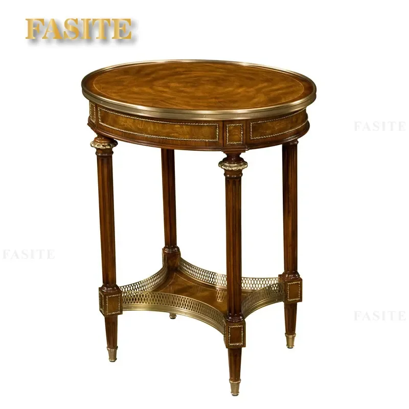 For  Wood Grain Parquet Edge European Court Mahogany Carved Copper Pieces Model Room Decoration Furniture
