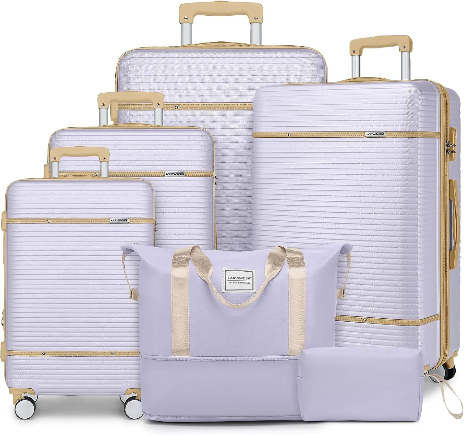 Larvender Luggage Sets 6 Piece, Expandable(Only 28 & 24