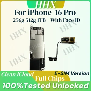 Bilashmart 100%Tested iPhone 16 Pro 128G 256GB Motherboard Clean iCloud With Face ID Unlocked Logic Board Tested Plate Mainboard