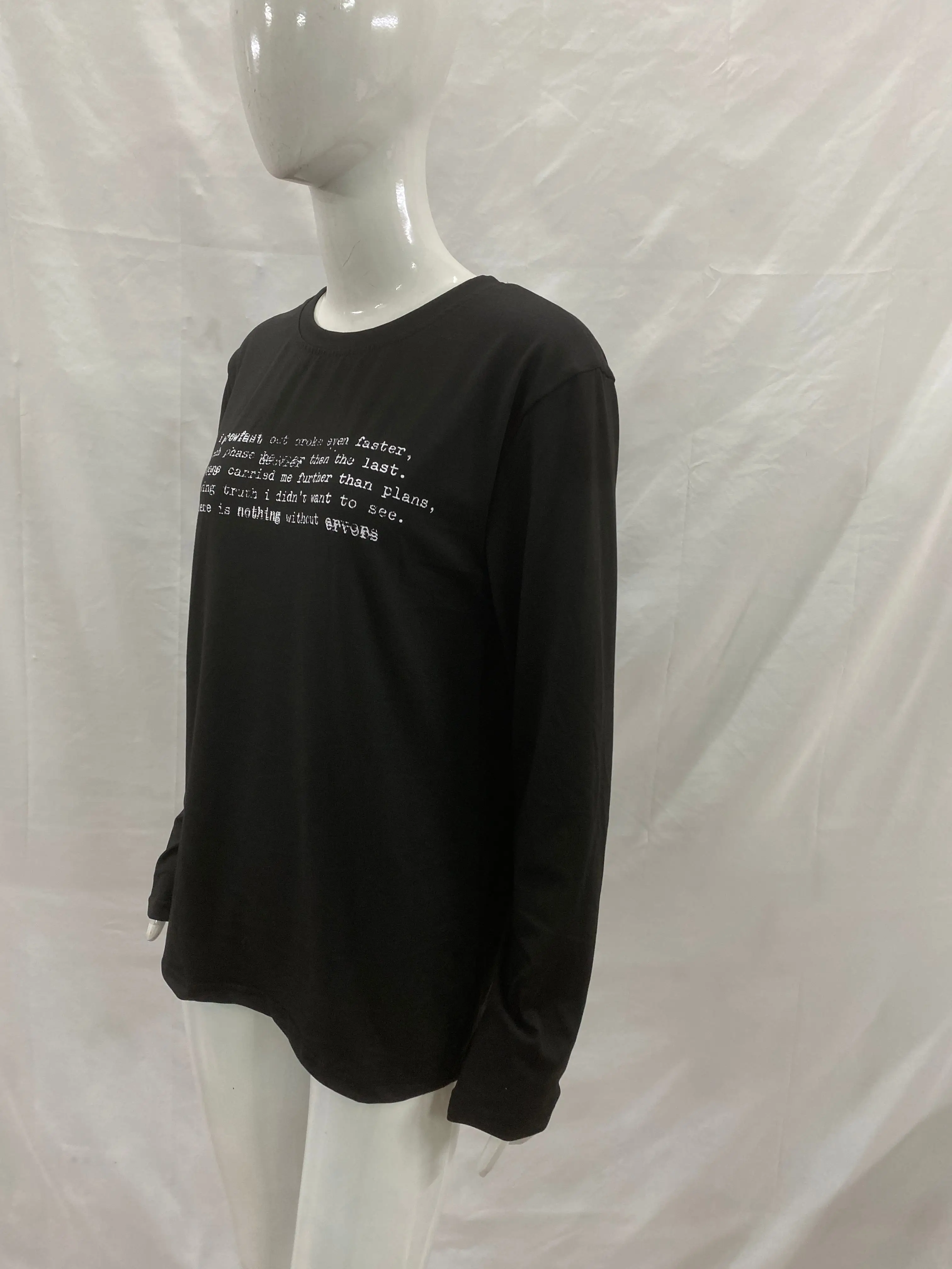 Ins fashion high street fashion carta impressa em torno do pescoço pulôver camiseta para homens e mulheres no inverno 2025, novas roupas Y2k