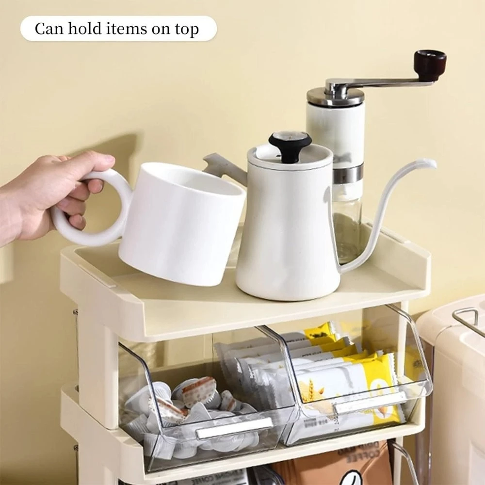 

Tea Packet Holder Desktop Storage Box Rack Food Storage Bins 2/3/4 Layer Coffee Capsule Display Rack Space Saving Pull-Out