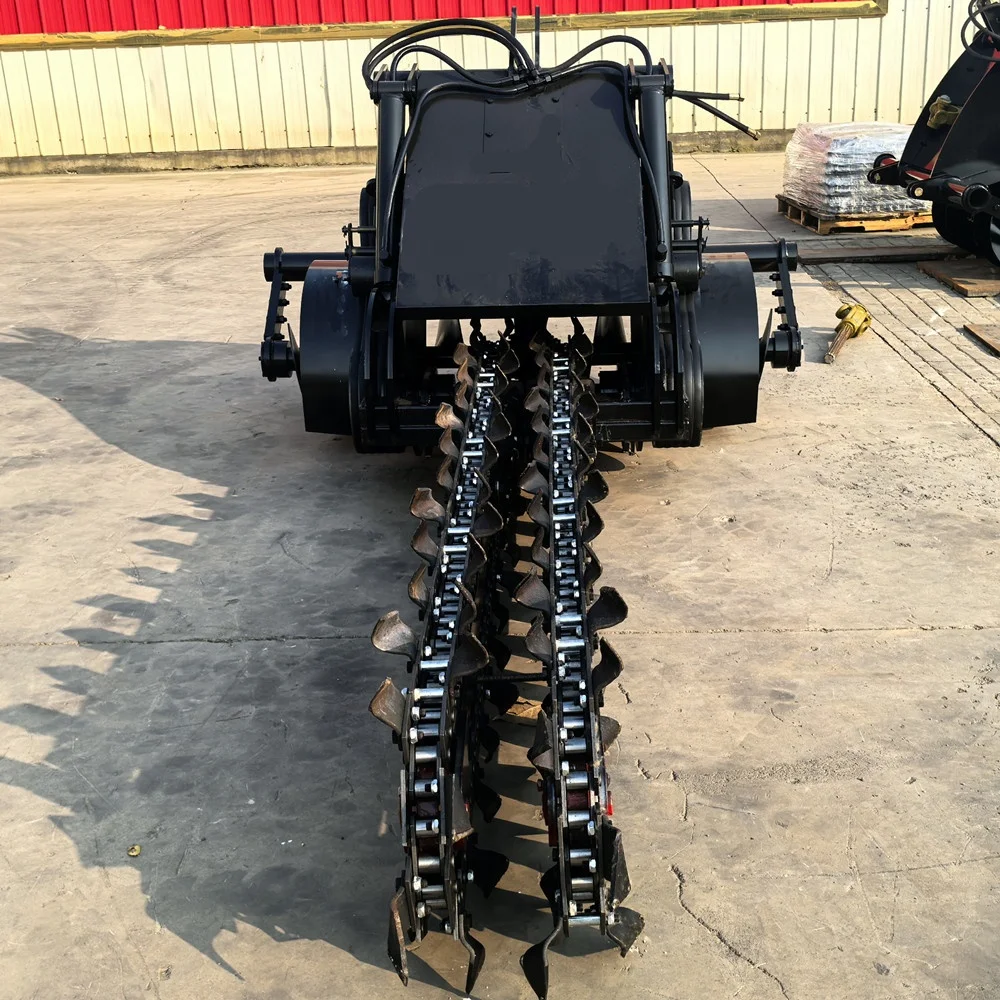 Factory Direct Supply Chain Trencher 3 Point Hitch Tractor Mounted Ditcher Farm Irrigation Cable Pipeline Digging Machine