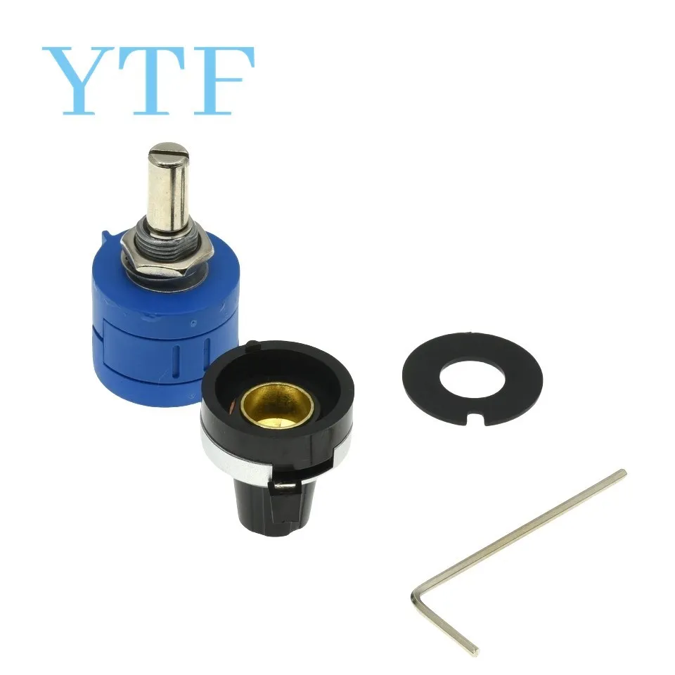 

3590S-2 3590S Series Precision Multiturn Potentiometer 10 Ring Adjustable Resistor+1PCS Turns Counting Dial Rotary 6.35mm Knob